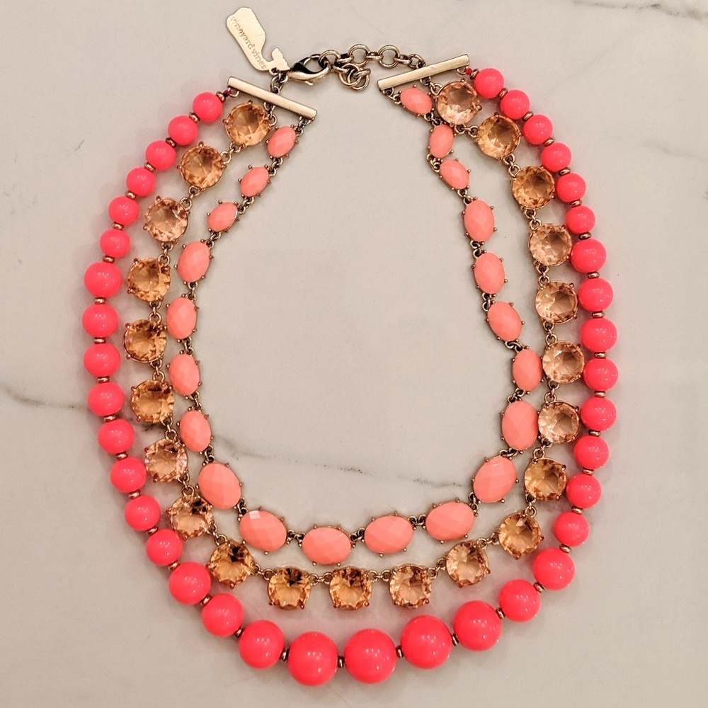 Vineyard Vines Neon Pink Statement Necklace